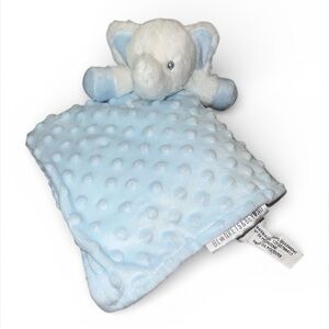 HTF Blankets And Beyond Blue Minky Dot Elephant Lovey Security Blanket